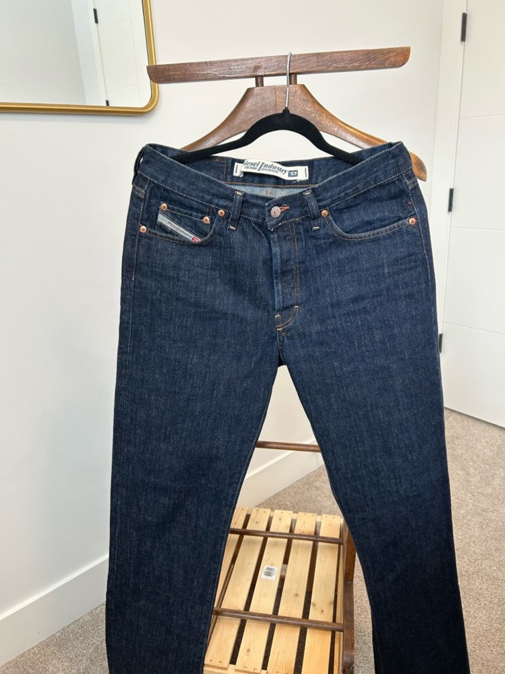 Diesel Men's Straight Dark Indigo Jeans